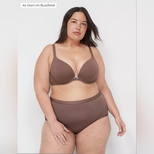 Cacique Cotton High Waist Brief, Black/White, 26/28